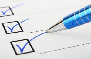 Checklist with Blue Pen